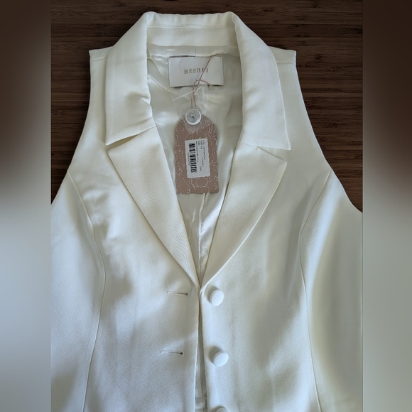NWT Meshki Mura Suiting Vest Top US6/8 Large Ivory - Picture 5 of 6